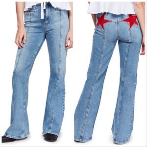 ✨HP✨Free People Firecracker Flare Jeans In Light Denim NWT